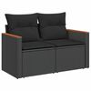 vidaXL Garden Sofa Set with Cushion 13 pcs Black Poly Rattan