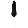 vidaXL Garden Parasol Black Laminated bamboo, hardwood, polyester Large