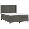 vidaXL Box Spring Bed with Mattress Dark Gray 53.9"x74.8" Full Velvet