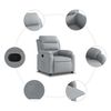 vidaXL Recliner Chair Light grey Polyester (fabric), metal, plywood Single