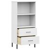 vidaXL Bookcase White Solid pine wood Medium Bookshelves Rectangular