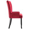 vidaXL Dining Chair with Armrests Red Velvet