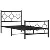 vidaXL Bed Frame Black Powder-Coated Steel Twin Durable Bed Frame