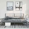 vidaXL Metal Bed Frame Black Powder-coated steel 72x84 in Bed Frame