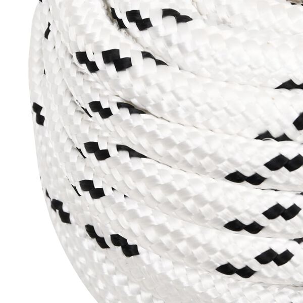 vidaXL Braided Boat Rope White 0.63 "x82.0 ' Polyester