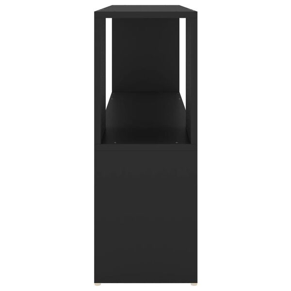 vidaXL Book Cabinet Black Engineered Wood Book Cabinet Rectangular