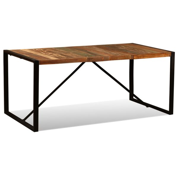 vidaXL Dining Table Multicolour Reclaimed Wood 70.9 in Durable