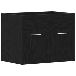 vidaXL Bathroom Sink Cabinet Black Oak 23.6x15.2x18.1" Engineered Wood