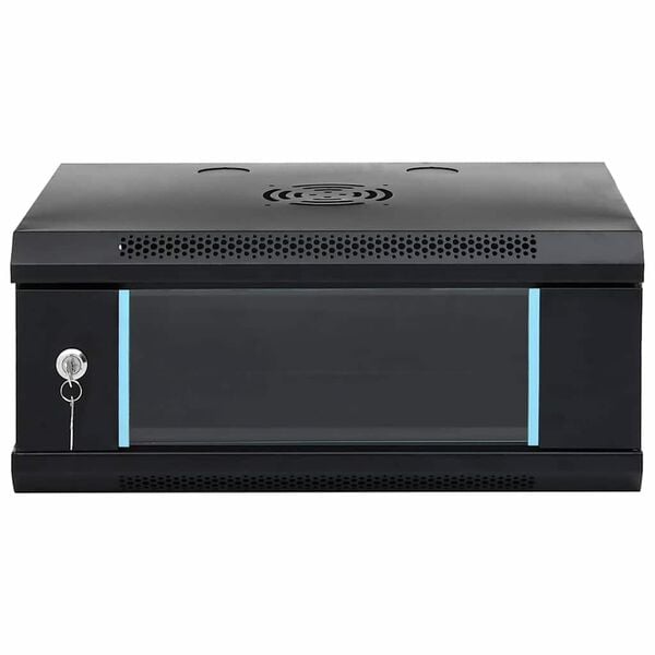 vidaXL Network Cabinet Black 20.87 x 17.72 x 8.27 in Steel