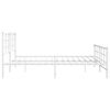 vidaXL Bed Frame White Powder-Coated Steel Full Bed Frame Rectangular