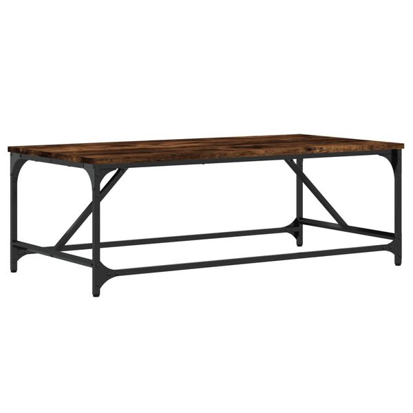 vidaXL Coffee Table Smoked Oak Engineered Wood, Metal 39.4x19.7x13.8 in