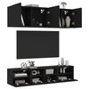 vidaXL TV Wall Unit Black Engineered wood