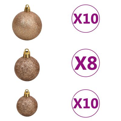 vidaXL Artificial Pre-lit Christmas Tree with Ball Set Pinecones 82.7"