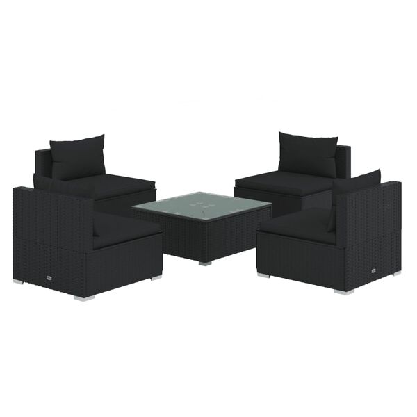 vidaXL Garden Lounge Set Black