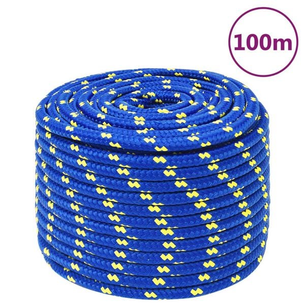 vidaXL Boat Rope Blue 0.55 " 328.1 ' Polypropylene