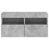 vidaXL TV Wall Stand with LED Lights Concrete Gray 31.5"x11.8"x15.7"