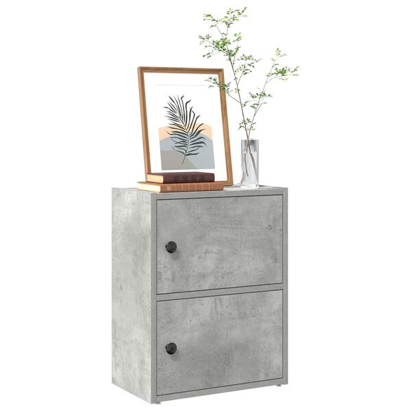 vidaXL Bookcase Concrete Grey Engineered Wood Small Bookcase