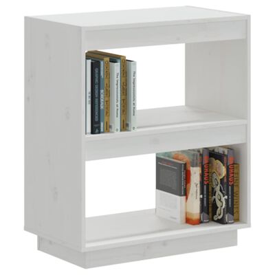 vidaXL Book Cabinet White 23.6"x13.8"x28" Solid Wood Pine