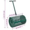 vidaXL Compost Spreader Green Steel Standard Height-Adjustable