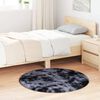 vidaXL Shaggy Rug Dark Grey 100% Polyester 39.4 in diameter Foldable