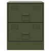 vidaXL Bedside Cabinet Green Steel 13.6x15.4x17.3 in Bedside Cabinet