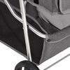 vidaXL Dog Stroller Grey 300D Oxford fabric, steel Medium Foldable