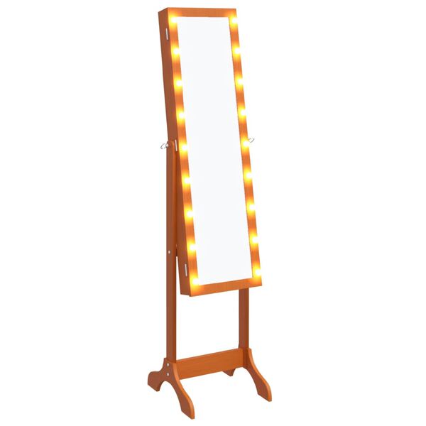 vidaXL Free-Standing Mirror with LED 13.4"x14.6"x57.5"