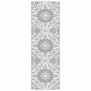 vidaXL Outdoor Rug Light grey Polypropylene 31.5 x 98.4 in Pattern