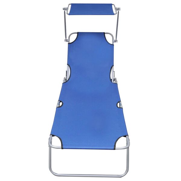 vidaXL Sunlounger Blue Powder-coated aluminum Standard Foldable