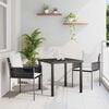 vidaXL Garden Dining Set 5 pcs Black Poly rattan