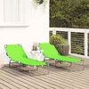 vidaXL Folding Sun Lounger Folding 2 pcs Green 56 x 189 x 87cm fabric