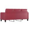 vidaXL 3-seater Sofa Wine Red Faux leather, metal, textilene, foam