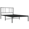 vidaXL Bed Frame Black Powder-coated steel Small Single Bed Frame
