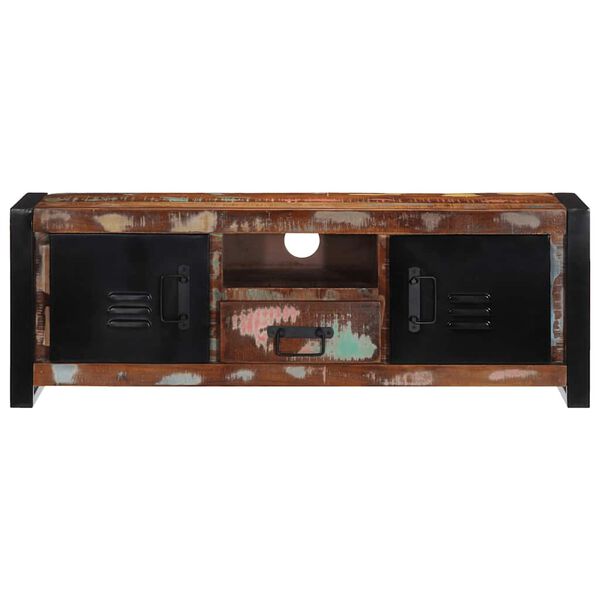 vidaXL TV Cabinet Black and Brown Solid reclaimed wood, iron Medium