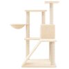 vidaXL Cat Tree Cream Engineered wood, plush, sisal Medium Nice Design