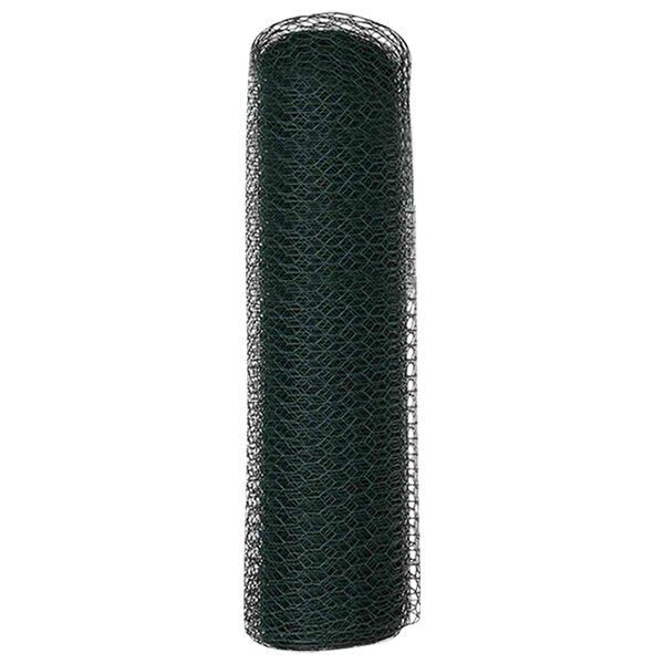 vidaXL Hexagon Fence Green 2.6'x 32.8'Steel