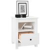 vidaXL Bedside Cabinet Set of 2 White Solid Pine Wood Standard