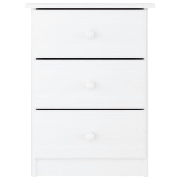 vidaXL Bedside Cabinet White Solid pine wood 16.1x13.8x21.9 in