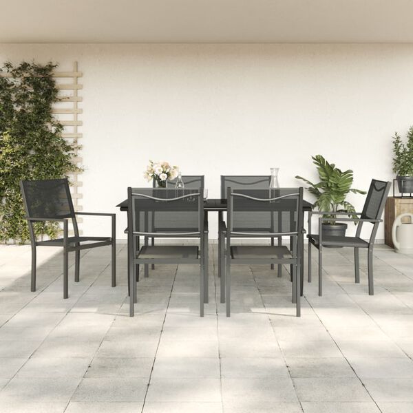 vidaXL Garden Dining Set Black and Anthracite