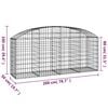 vidaXL Gabion Basket Silver Galvanized iron 78.7 x 19.7 x 31.5 / 39.4 in