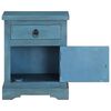 vidaXL Bedside Table Blue Solid Mango Wood Bedside Table Rectangular