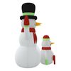 vidaXL Inflatable Snowman Family Multicolour