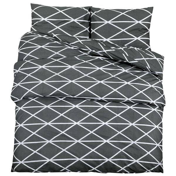 vidaXL Duvet Cover Set Grey 100% Cotton 53.1 x 78.7 in Lightweight