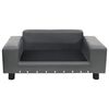 vidaXL Dog Sofa Grey Faux leather, plush 31.9 x 16.9 x 12.2 in Dog Sofa