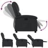 vidaXL Recliner Chair Black Real Leather Standard Footrest