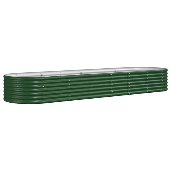 vidaXL Garden Raised Bed Green Powder-coated steel Large Durable