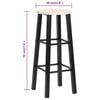 vidaXL Bar Stool Set of 2 Black and wood Steel frame, MDF seat Standard