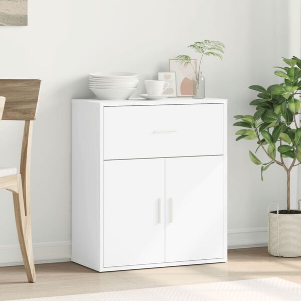 vidaXL Sideboard White Engineered Wood Medium Sideboard Rectangular