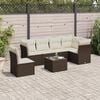 vidaXL Garden Sofa Set Black, Cream white