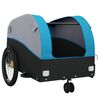 vidaXL Bike Trailer Black and Blue 66.1 lb Iron